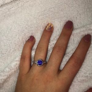 Swarovski Crystals and Amethyst stone ring